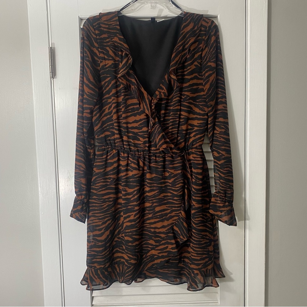 WOMENS 8 WRAP ANIMAL PRINT SUMMER DRESS